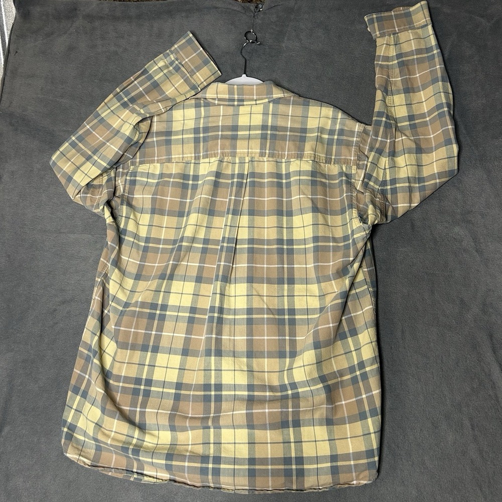 Cinch Button Down Shirt Men's Size Large Yellow Plaid Twill Cotton - Picture 4 of 6